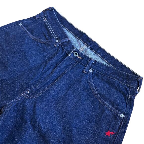 L 34 Waist Bape Jean Shorts Wrangler Champion Logo Embroidered - Picture 4 of 5